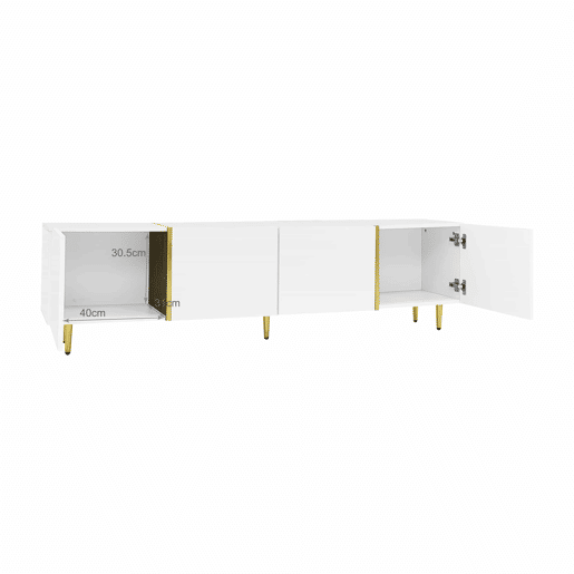Mesa de TV L 170 cm - com 4 portas - MDF - Branco Mesa de TV L 170 cm - com 4 portas - MDF - Branco