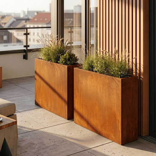 Vaso para plantas Vaargel aço corten 82x90x30 cm Ferrugem nobre casa.pro