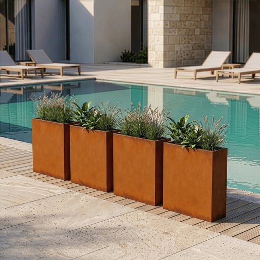 Vaso para plantas Vaargel aço corten 82x90x30 cm Ferrugem nobre casa.pro