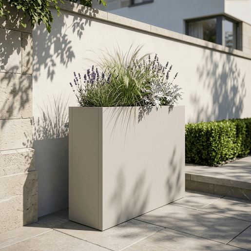 Vaso para plantas Vaargel aço 82x90x30 cm Bege alho casa.pro