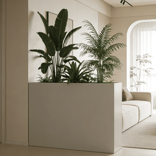Vaso para plantas Vaargel aço 82x90x30 cm Bege alho casa.pro