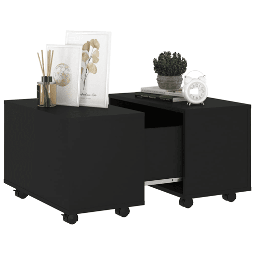 Mesa de Centro, Mesa baixa, 60x60x38 cm derivados de madeira preto