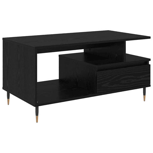 Mesa de Centro, Mesa baixa, com gaveta Carvalho Preto 90 x 49 x 45 cm