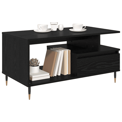 Mesa de Centro, Mesa baixa, com gaveta Carvalho Preto 90 x 49 x 45 cm