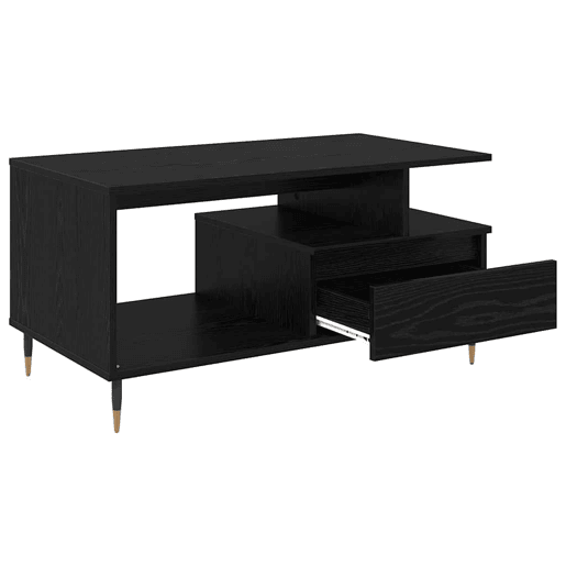 Mesa de Centro, Mesa baixa, com gaveta Carvalho Preto 90 x 49 x 45 cm