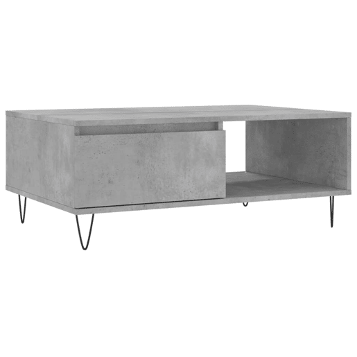 Mesa de Centro, Mesa baixa, 90x60x35 cm derivados madeira cinzento cimento