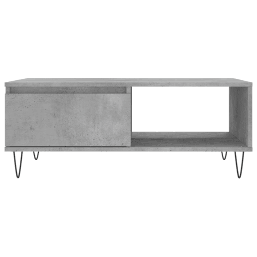 Mesa de Centro, Mesa baixa, 90x60x35 cm derivados madeira cinzento cimento