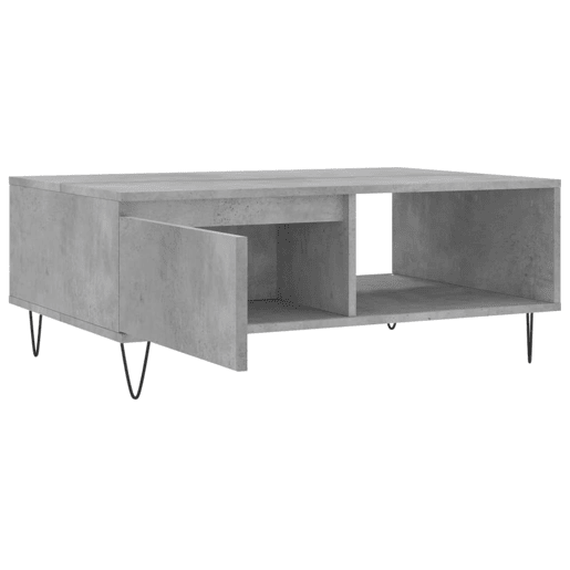 Mesa de Centro, Mesa baixa, 90x60x35 cm derivados madeira cinzento cimento