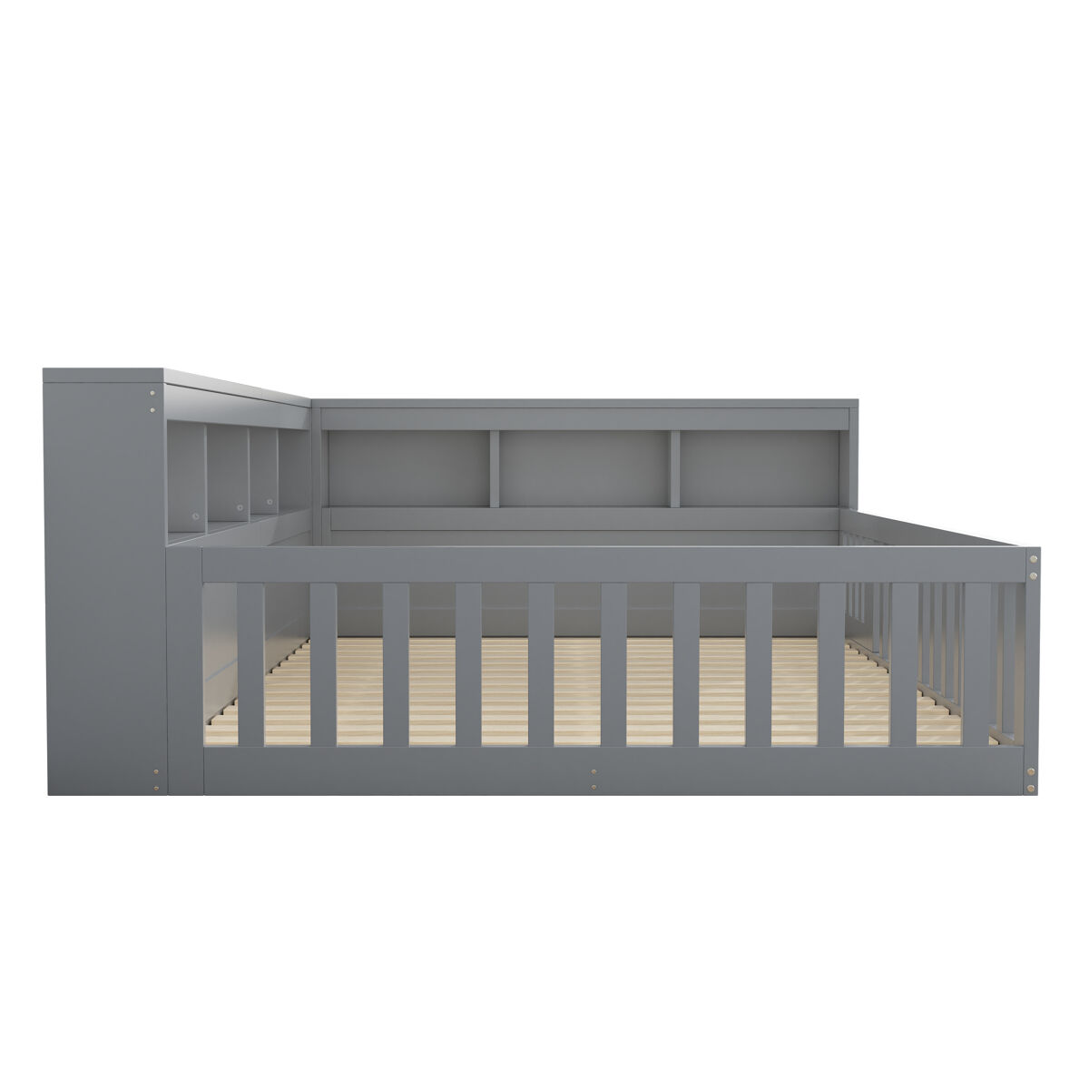 Cama daybett 140x190cm - sofá cama, con almacenaje, con somier (sin colchón), con enchufe y usb, gris