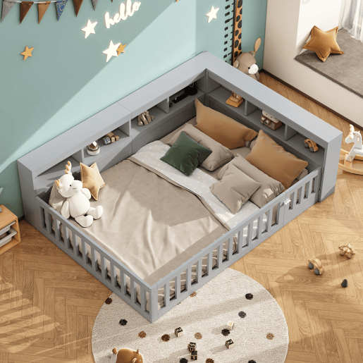 Cama Daybett 140x190cm - Sofá-cama, com arrumação, com estrado (sem colchão), com tomada e USB, cinzento