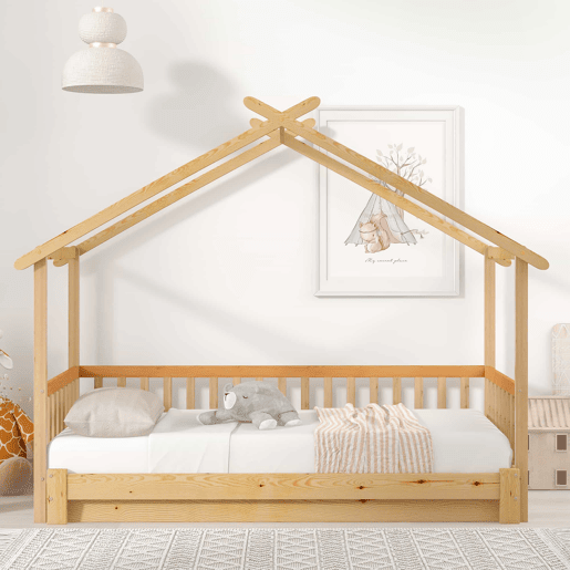 Cama com gavetão - cama de cabine para crianças 90(180)x200cm em madeira maciça - Natural