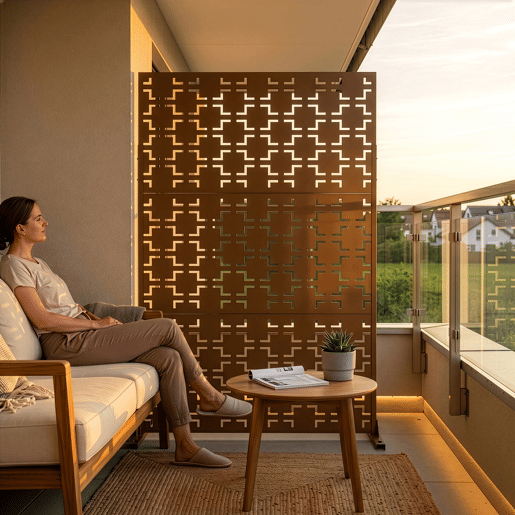 Parede divisória Basciano aço 180x120cm - Castanho casa.pro