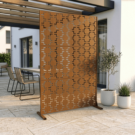 Parede divisória Basciano aço 180x120cm - Castanho casa.pro