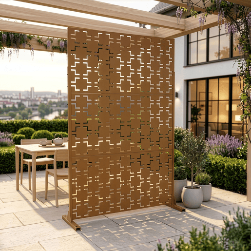 Parede divisória Basciano aço 180x120cm - Castanho casa.pro