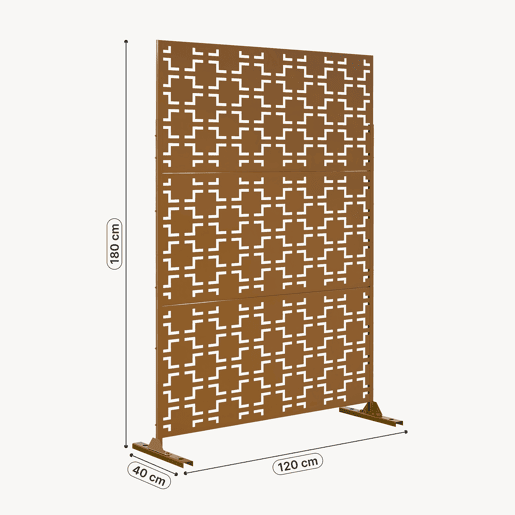 Parede divisória Basciano aço 180x120cm - Castanho casa.pro