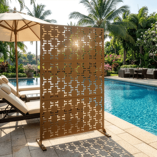 Parede divisória Basciano aço 180x120cm - Castanho casa.pro