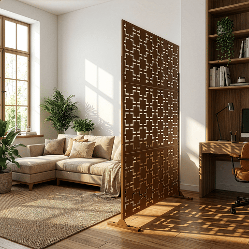 Parede divisória Basciano aço 180x120cm - Castanho casa.pro