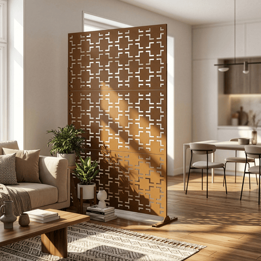 Parede divisória Basciano aço 180x120cm - Castanho casa.pro