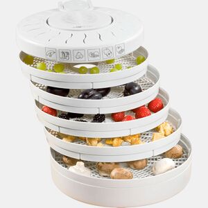 Clatronic DR 2751 Desidratador de Alimentos, 5 Tabuleiros, BPA Free, Seca Frutas, Legumes, 250, Branco