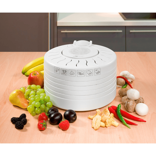 Clatronic DR 2751 Desidratador de Alimentos, 5 Tabuleiros, BPA Free, Seca Frutas, Legumes, 250, Branco