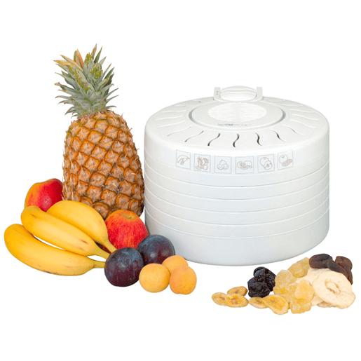 Clatronic DR 2751 Desidratador de Alimentos, 5 Tabuleiros, BPA Free, Seca Frutas, Legumes, 250, Branco