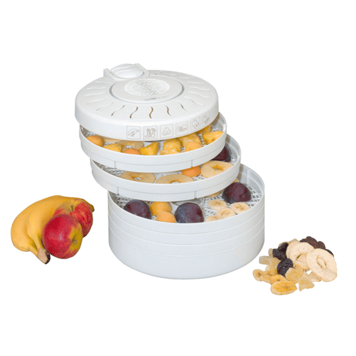 Clatronic DR 2751 Desidratador de Alimentos, 5 Tabuleiros, BPA Free, Seca Frutas, Legumes, 250, Branco