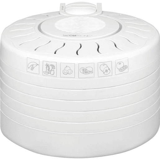 Clatronic DR 2751 Desidratador de Alimentos, 5 Tabuleiros, BPA Free, Seca Frutas, Legumes, 250, Branco