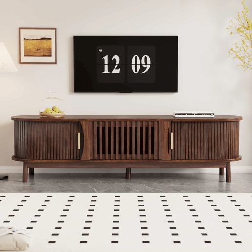 Móvel para TV 165x39,5x46 cm - Lowboard-TV-Schrank com porta deslizante e porta basculante - Castanho Móvel para TV 165x39,5x46 cm - Lowboard-TV-Schrank com porta deslizante e porta basculante - Castanho