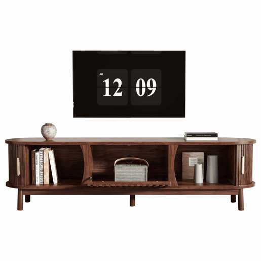 Móvel para TV 165x39,5x46 cm - Lowboard-TV-Schrank com porta deslizante e porta basculante - Castanho Móvel para TV 165x39,5x46 cm - Lowboard-TV-Schrank com porta deslizante e porta basculante - Castanho