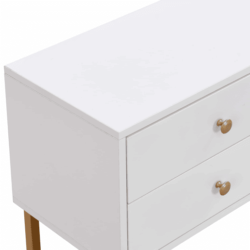Móvel TV 175 cm - 2 portas texturadas e 4 gavetas - em MDF - Branco