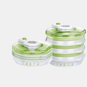 MPM MSG-06 Desidratador de Alimentos, 6 Tabuleiros, BPA Free, 2 Níveis de Potencia, 400, Branco Verde