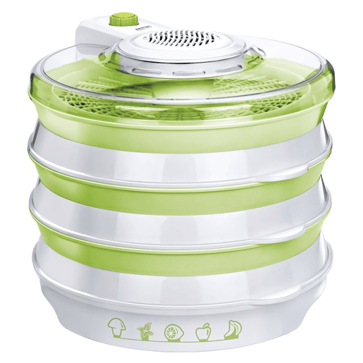 MPM MSG-06 Desidratador de Alimentos, 6 Tabuleiros, BPA Free, 2 Níveis de Potencia, 400, Branco Verde