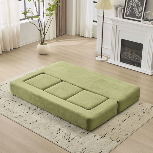 Sofá modular de 3 lugares - com 3 apoios para os pés, espuma de alta elasticidade, chenille, ideal para estúdios e escritórios - verde Sofá modular de 3 lugares - com 3 apoios para os pés, espuma de alta elasticidade, chenille, ideal para estúdios e escritórios - verde