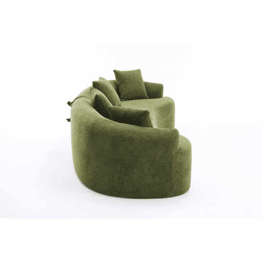 Sofá modular curvo em chenille de 4 lugares - moderno, confortável, economiza espaço, não requer montagem - verde Sofá modular curvo em chenille de 4 lugares - moderno, confortável, economiza espaço, não requer montagem - verde
