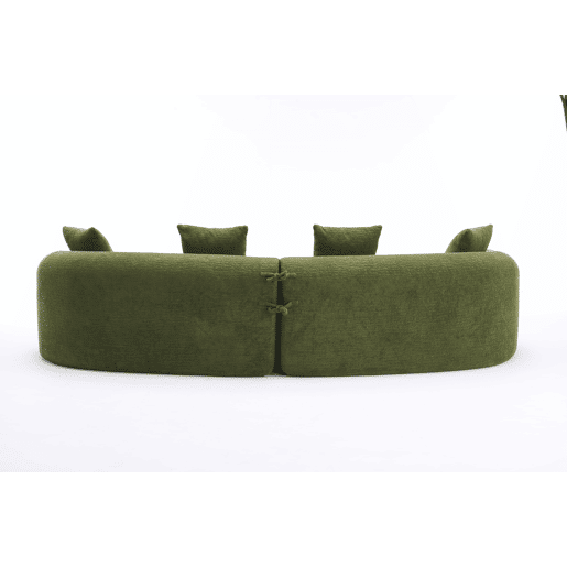 Sofá modular curvo em chenille de 4 lugares - moderno, confortável, economiza espaço, não requer montagem - verde Sofá modular curvo em chenille de 4 lugares - moderno, confortável, economiza espaço, não requer montagem - verde