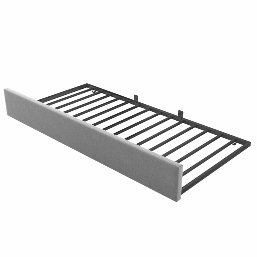 Cama divã 90x200 cm - Sofá-cama com cama extensível 90x190 cm e estrado - Cinza