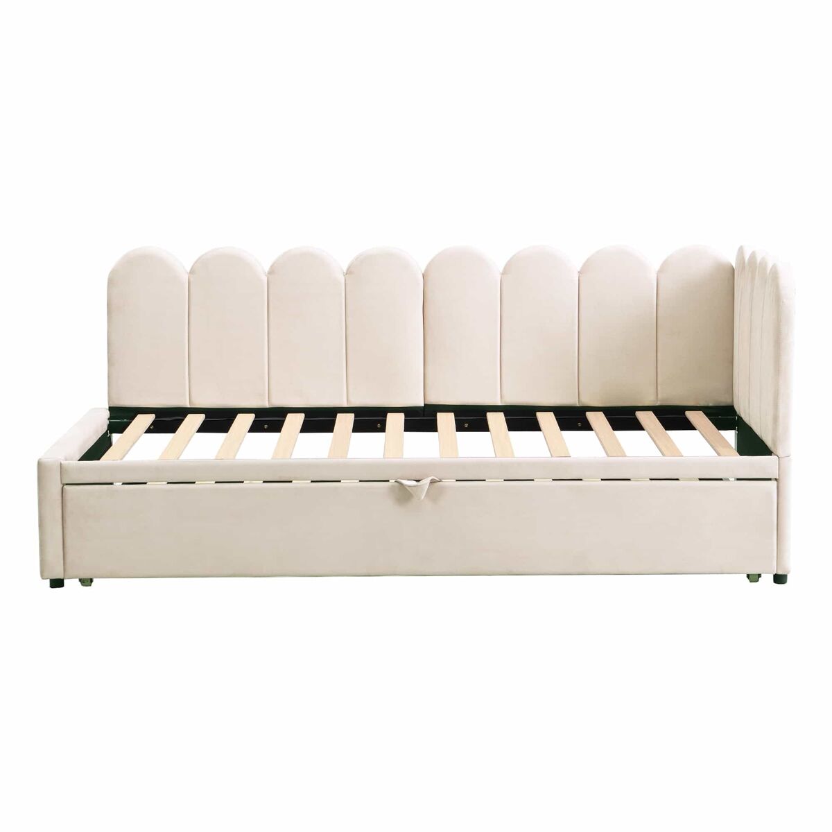 Sofá cama 90/180x200 cm - multifuncional en l, diseño compacto, ideal para niños o invitados - beige