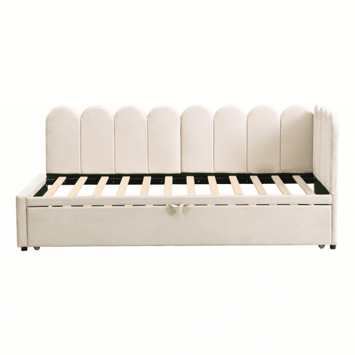 Sofá-cama 90180x200 cm - Multifuncional em L, design compacto, ideal para crianças ou convidados - Bege