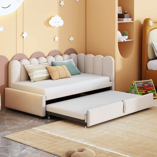 Sofá-cama 90180x200 cm - Multifuncional em L, design compacto, ideal para crianças ou convidados - Bege