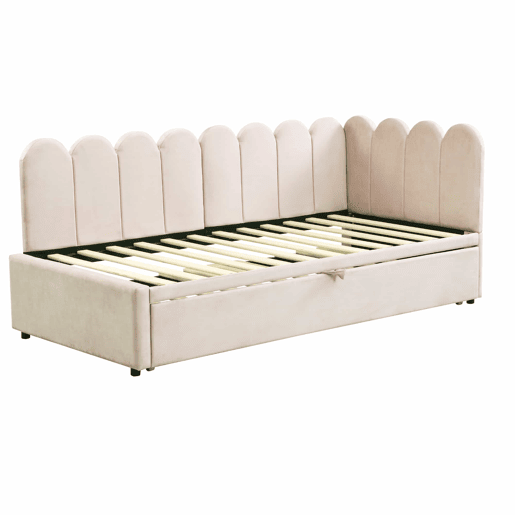 Sofá-cama 90180x200 cm - Multifuncional em L, design compacto, ideal para crianças ou convidados - Bege