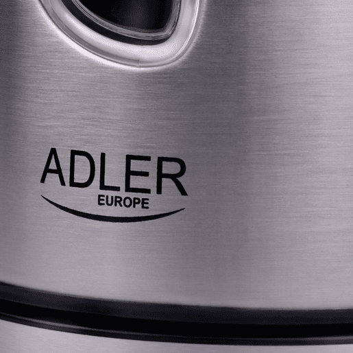 Adler AD1203 Jarro Eléctrica, 1,7 L, Chaleira Eléctrica, Aço Inoxidável sem BPA, Interior Iluminado, Sem Fios, Resistência Escondida, 1600, Prata