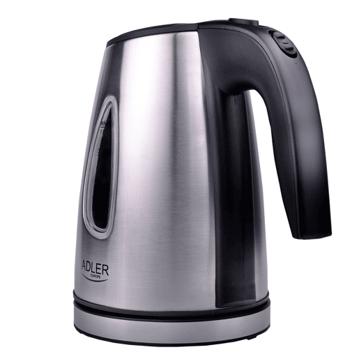 Adler AD1203 Jarro Eléctrica, 1,7 L, Chaleira Eléctrica, Aço Inoxidável sem BPA, Interior Iluminado, Sem Fios, Resistência Escondida, 1600, Prata