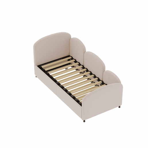 Sofá-cama tamanho twin - com gavetas de arrumação, estofado em veludo - rosa