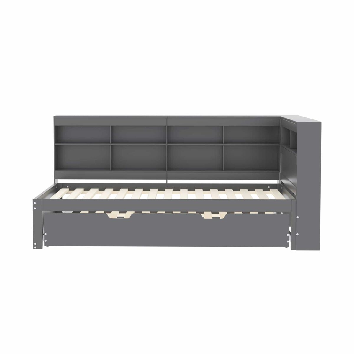 sofa cama 90x200 - cama extraible 90x190 con puerto usb y varios compartimentos - gris