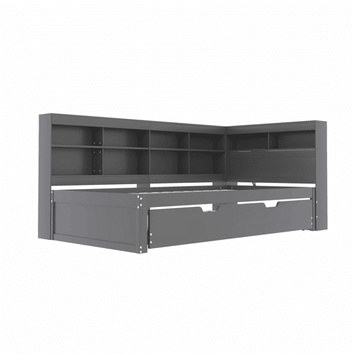 Sofá-cama 90x200 - Cama extraível 90x190 com porta USB e vários compartimentos - Cinza Sofá-cama 90x200 - Cama extraível 90x190 com porta USB e vários compartimentos - Cinza