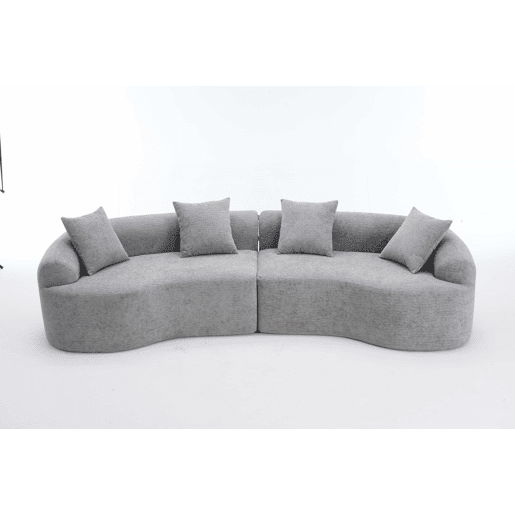 Sofá modular de 4 lugares - Moderno, confortável e compacto, pronto a usar - Cinzento