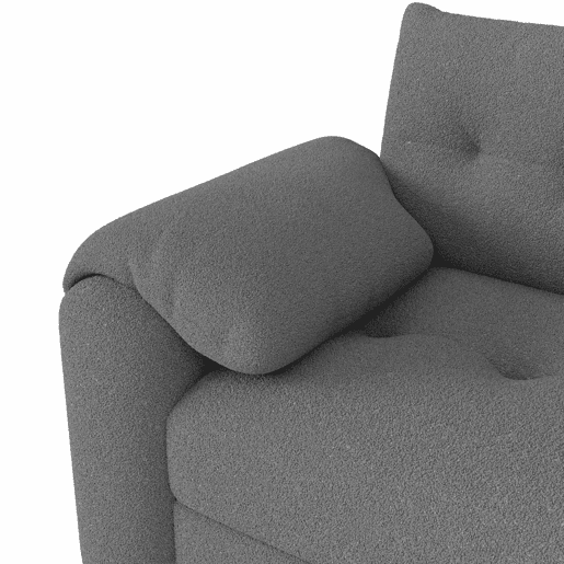 Sofá de 2 lugares - modular, com arrumação, apoio para a cabeça e mesa auxiliar integrada - cinzento Sofá de 2 lugares - modular, com arrumação, apoio para a cabeça e mesa auxiliar integrada - cinzento