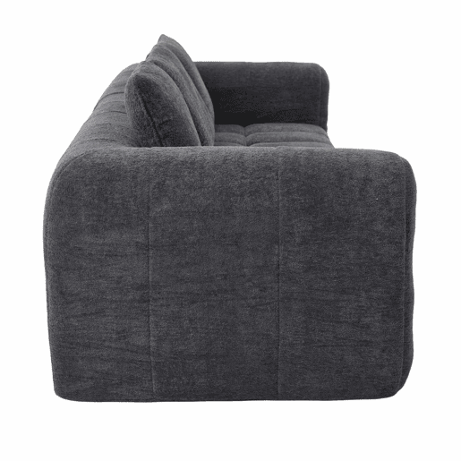 Sofá de canto modular 260 x 94,5 x 80 cm - 3 lugares, espuma de alta densidade, montagem livre, veludo com braços, assento profundo - Cinza escuro