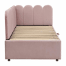 Sofá-cama multifuncional 90180x200 cm - design em L, cama para crianças ou convidados, rosa veludo