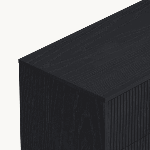 Cómoda Nykapin com 3 gavetas 80x80x40 cm Preto en.casa